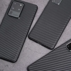 Premium Carbon Fiber Silicone Protective Phone Case - S21 Ultra
