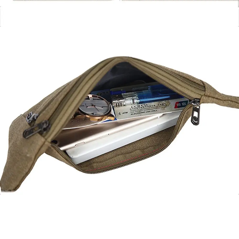 Umhängetasche Casual Geldbörse Herren-Bauchtasche Hüfttasche Canvas-Gürteltasche Fanny Pack – Detail 8