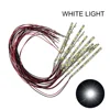 10pcs Pre Wired White Strip 6 Led LED Light Self-adhesive Flexible 12V~18V Perfect For Railway & Building Layout 1