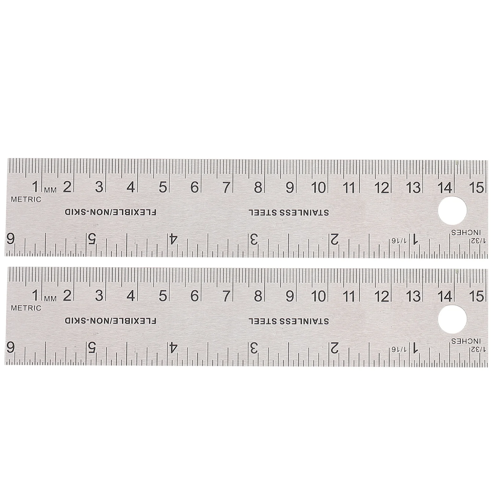 Bazic Stainless Steel Ruler with Non Skid Back