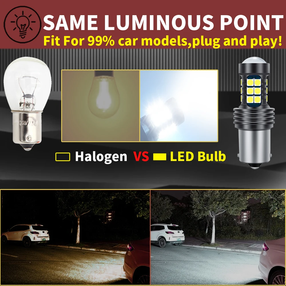 2pcs P21W 7506 BA15S LED  Ʈ Blub   Canbus For Volvo C30 C70 S40 S60 S70 S80 V40 V50 V60 V70 XC60 XC70 XC90