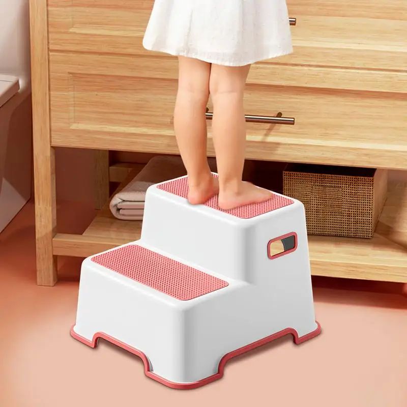 Potty Training Step Stool 2-step Kids Kitchen Step Stool Anti-Slip Base Train Child's Independence For Kitchen Sink