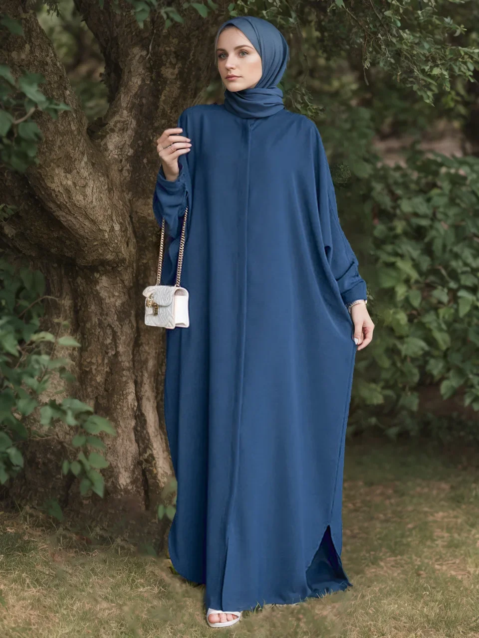 Eid Muslim Abaya for Women Dubai Split Prayer Dress Morocco Caftan Saudi Arabic Party Dresses Kaftan Robe Ramadan Batwing Abayas