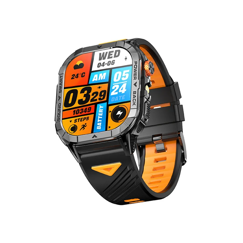Smartwatch K70A con schermo AMOLED da 2,13 pollici, chiamate Bluetooth, torcia a LED, batteria da 480 mAh, monitoraggio della salute, ideale per uomo e per sport all'aria aperta._voghion.com