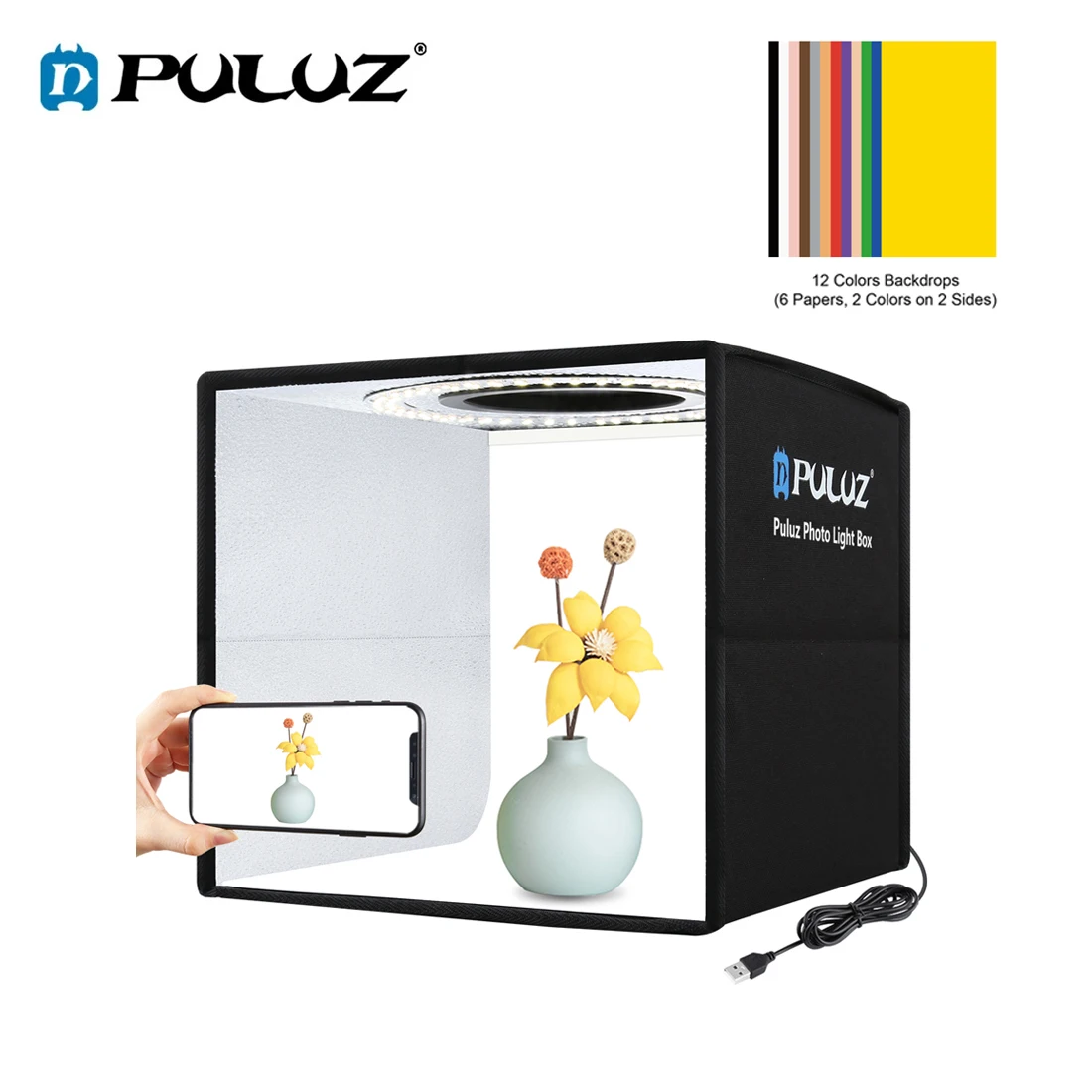 PULUZ-25cm-30cm-40cm-Portable-Folding-Studio-Ring-LED-Photography-Light ...