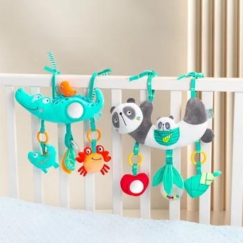 Baby Car Seat Stroller Activity Hanging Toy Infant Soft Plush with Sound Wind Chimes Dolls for 0-36 Months Babies Newborn Gift 1