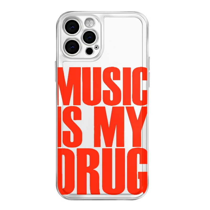 Music Is My Drugs Phone Case - Artistic Soundwave Design
