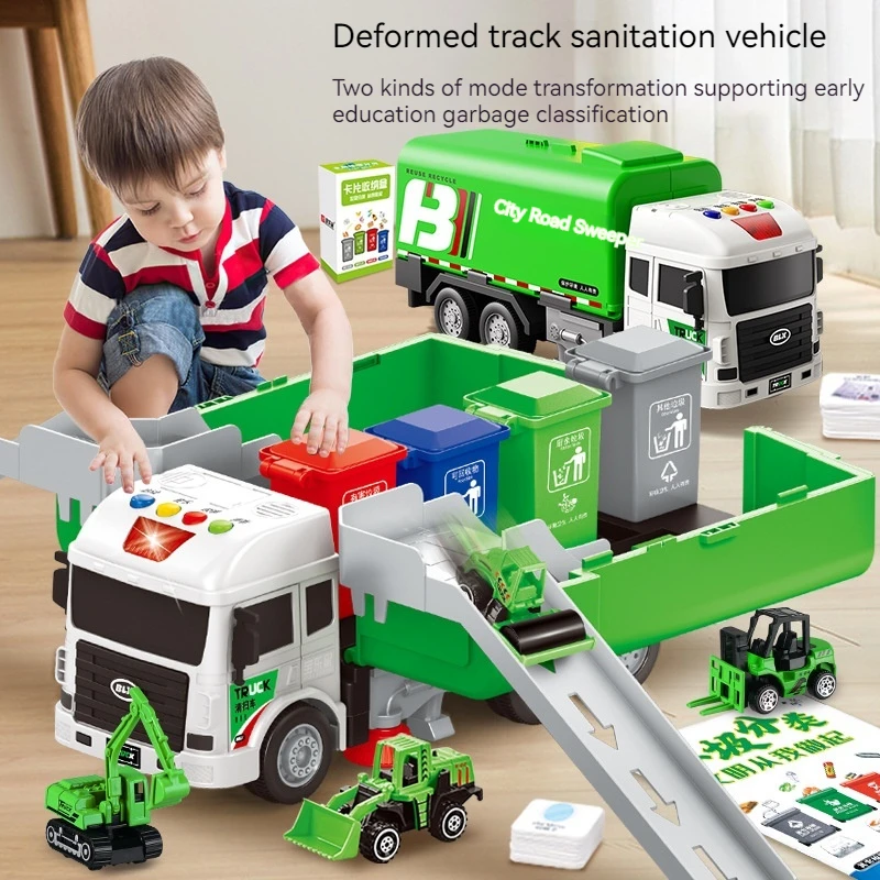 60x545x115cm-children's-deformed-track-parking-lot-toy-car-set-inertial-storage-car-sanitation-bulldozer-excavator-car-toy