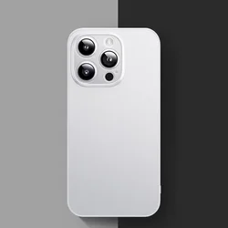 Ultra - Thin Clear Matte Hard Case - 0.3mm Solid Color Cover - 13 Pro Max (Transparent White)
