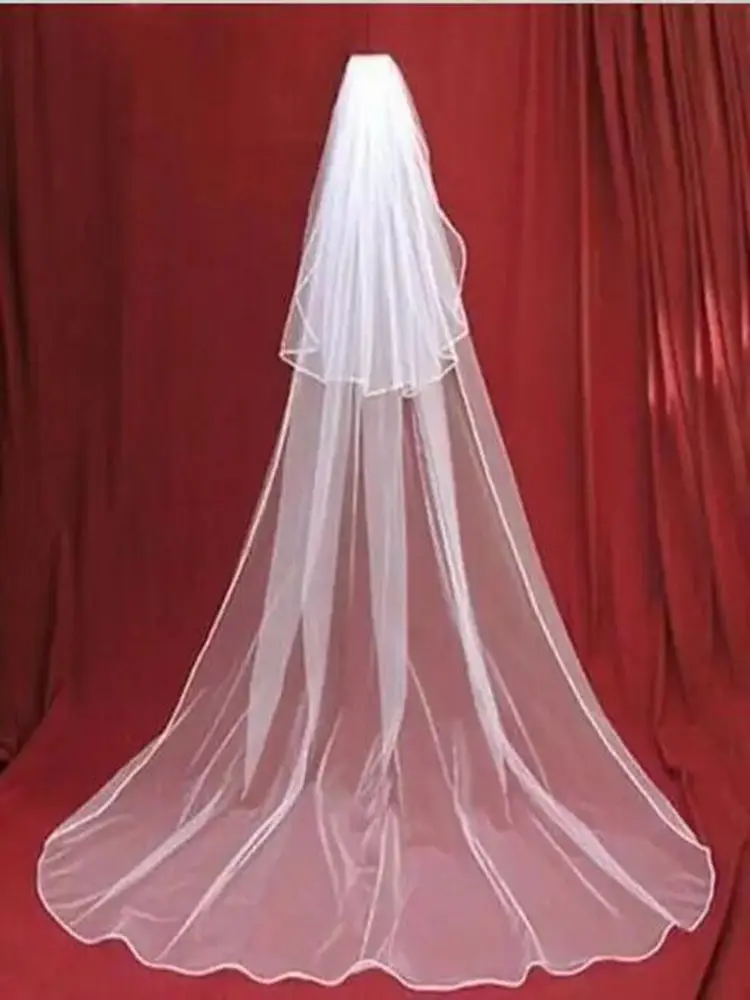 Bridal Veil White Ivory Two layer long Velo de novia Wedding accessories