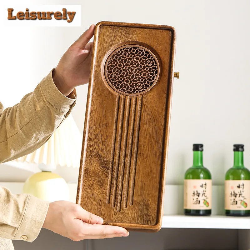 Walnut Wood Dry Bubble Tray Solid Wood Drainage Tea Tray Japanese Household Water Storage Dry Bubble Table Base Kung Fu Tea Set
