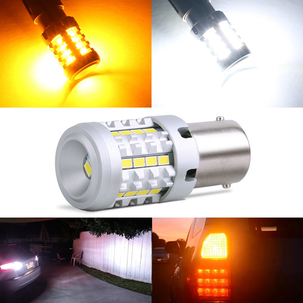 BA15S 1156 LED Lampadina Indicatore di Direzione, 20SMD Lampadina LED Senza Errori CANBUS Giallo Ambra per 7506 1156A P21W Sostituzione Lampadina Lampeggiante (2 PZ