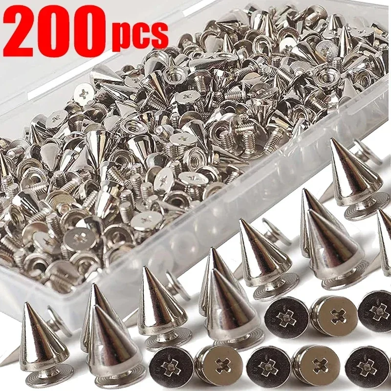 Wholesale Silver Rivets Cone Studs for Clothes Metal Spikes Double Cap Rivet Stud Round Nail DIY Shoes Bags Clothing Accessories