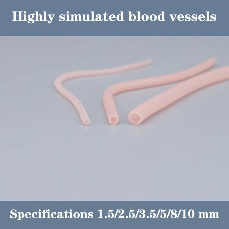 2pcs 1.5/2.5/3.5/5mm Simulate Human Blood Vessels Microsurgical Vascular Anastomosis Bypass Surgery Suture Training