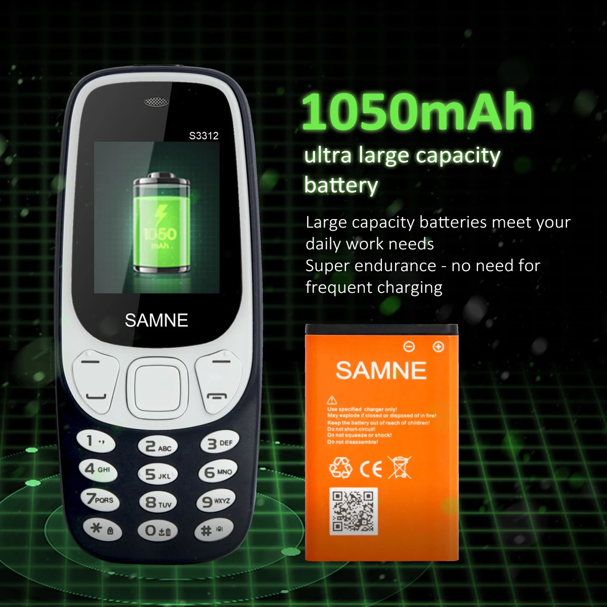 3310 Wireless FM 1.77-inch LCD display mobile communication device supports 3-in-1 speakers and MP3/MP4 playback 4