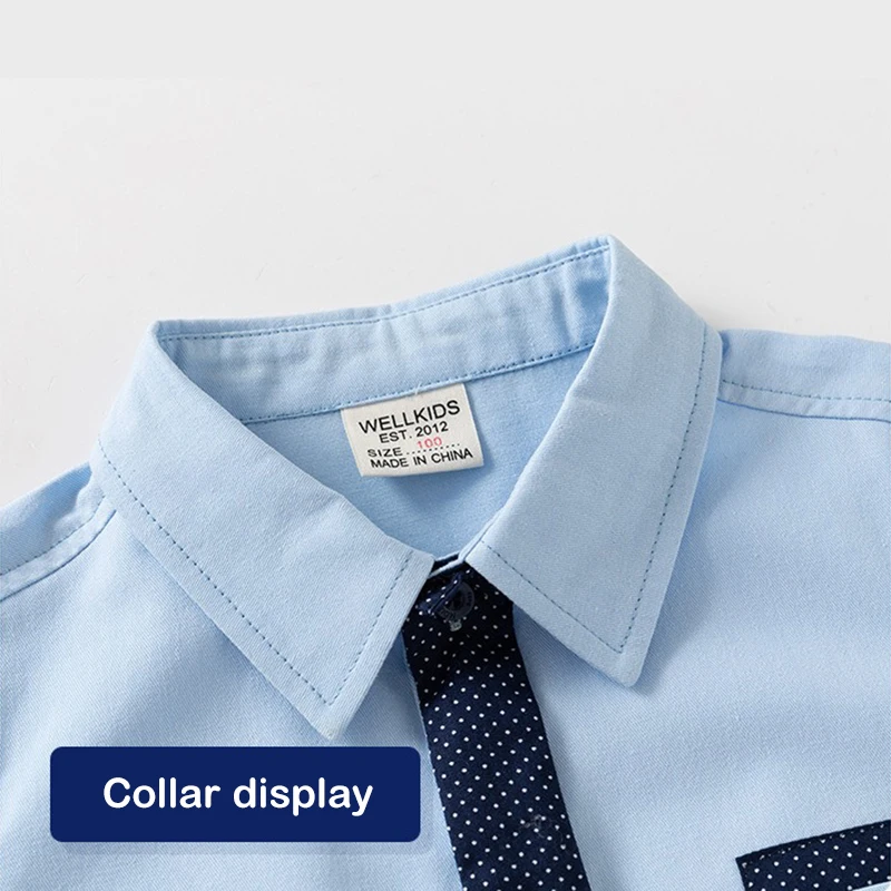 ircomll Boys' Long Sleeved Shirt Tie T-Shirt Children's College Style Cotton Shirt For Boy Clothes Spring tops Toddler Boys Coat