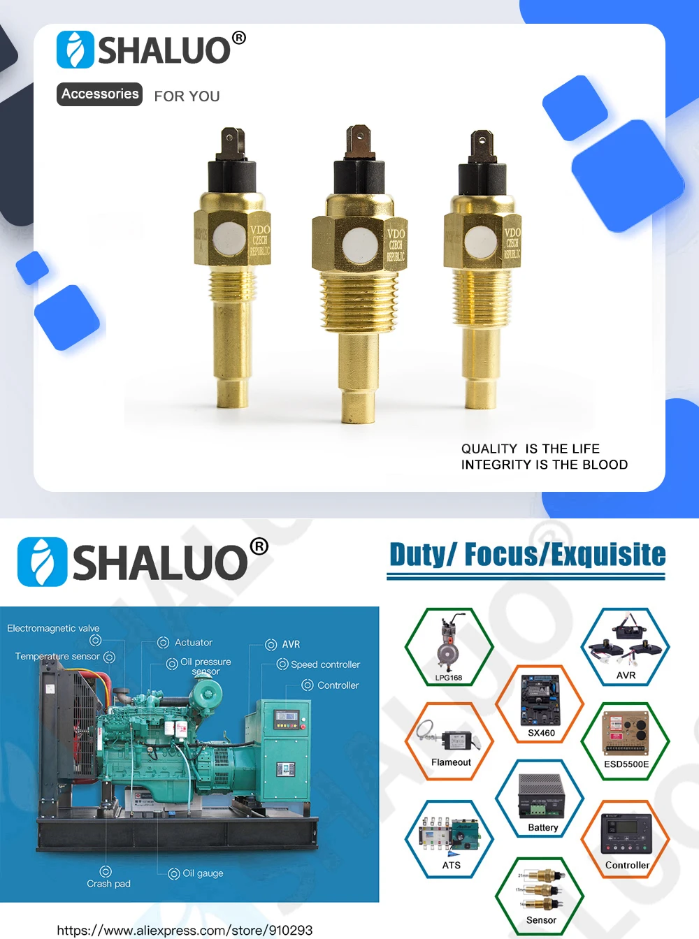 Description Picture 2 of item6-24V 98±3 ℃ Diesel Engine VDO Water Temperature Sensor Normal Open Switch Plug Match With Generator VDO Water Temperature Guage