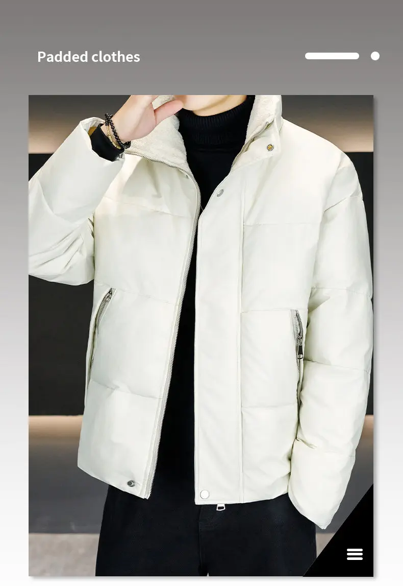 Übergroße M-8XL Pelzkragen-Baumwoll-gefütterte Jacke 2025, Winter-Herren-warmer wind- und wasserdichter Mantel, Streetwear, lockere, dicke Parkas – Detail 1