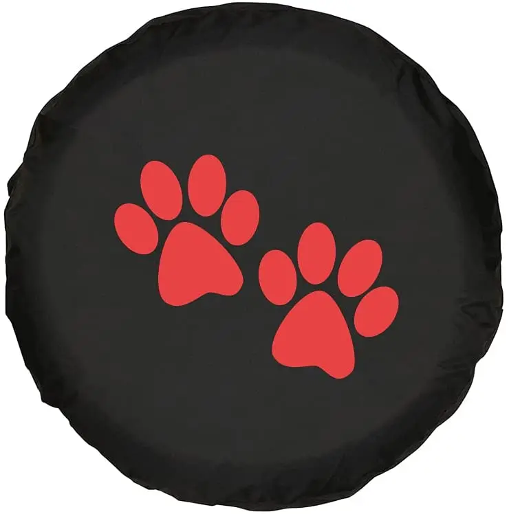 ROCCS 16Inch Dog Paw Spare Tire Wheel Cover, Paw Print R16 Wheel Tire Black  PVC Leather Covers for Jeep, Truck, SUV, RV, Camper, AliExpress