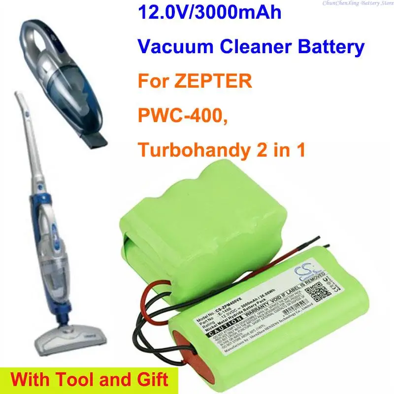 

OrangeYu 3000mAh Vacuum Cleaner Battery E-1486 for ZEPTER PWC-400, Turbohandy 2 in 1