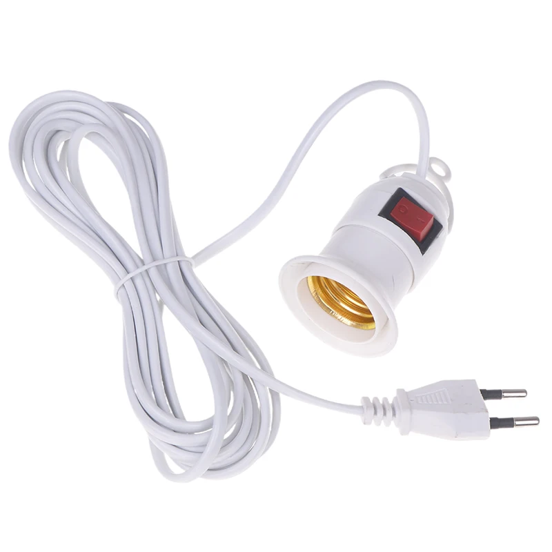Lamp Base Holder EU Plug 4M Power Cord With Switch For Pendant Led Bulbs