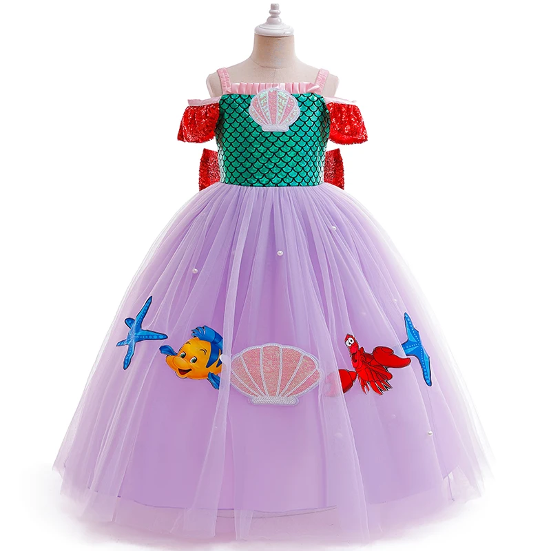 fitted lace wedding dress Mermaid Seashells Little Girl Dress main image 0