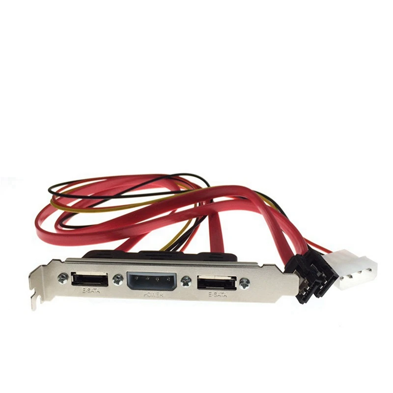 PC DIY SATA-ESATA 및 4 핀 IDE Molex 파워 PCI 브래킷 슬롯 케이블, 외장 하드 드라이브용 전체 높이 프로파일