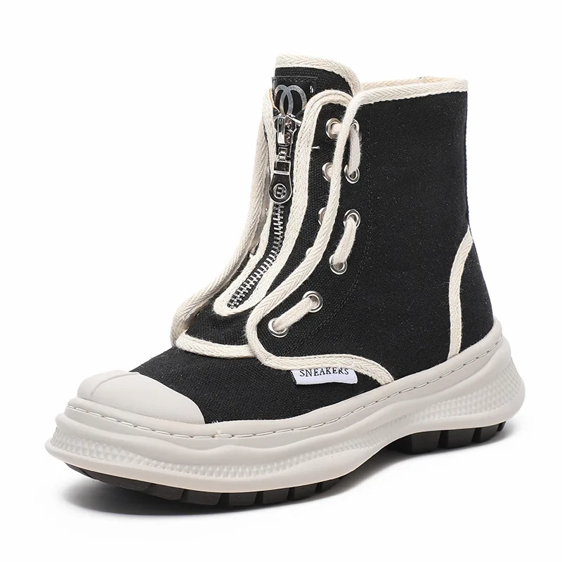 Platform High-Top Canvas Women Shoes Casual Korean Style Personalized Student Lace Up Fashion Outdoor Women Sneakers Size 35-40