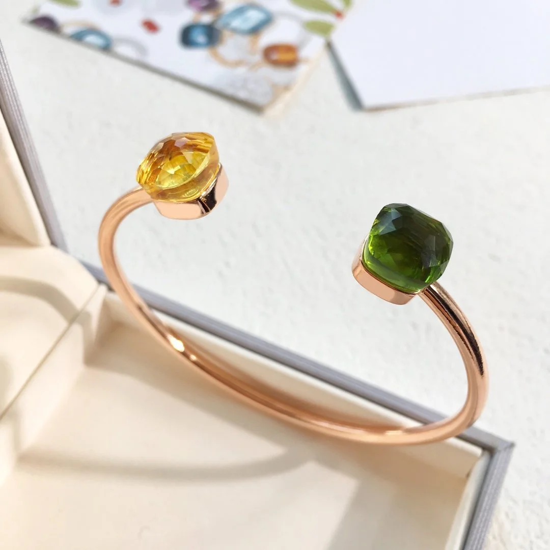 2022 Hot Trend Brand Two Open Bracelets Everyday Wear, Party, Birthday Golden Colored Gold Plated Brass 