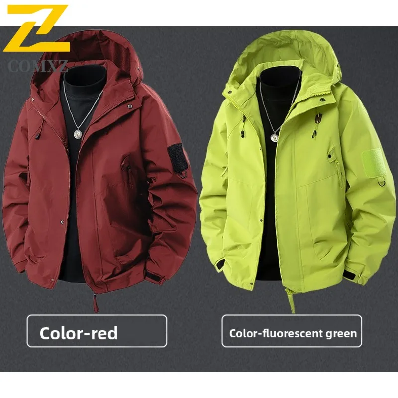 COMXZ Men Jacket New Outdoor Mountaineering Cold Resistant Warm Coat Premium Hooded Travel Windproof Lightweight Winter Clothing