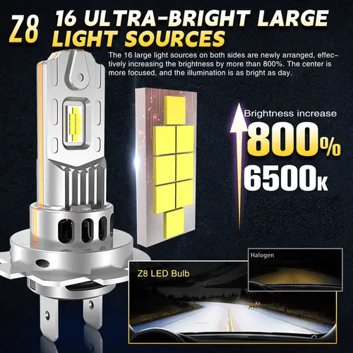 H7 LED Bulb H4 Headlight for Car CANBUS 1500W High Power Auto Lights 6500K Mini Wireless Turbo Fan Automobile LED Headlamp 12V - Image 2