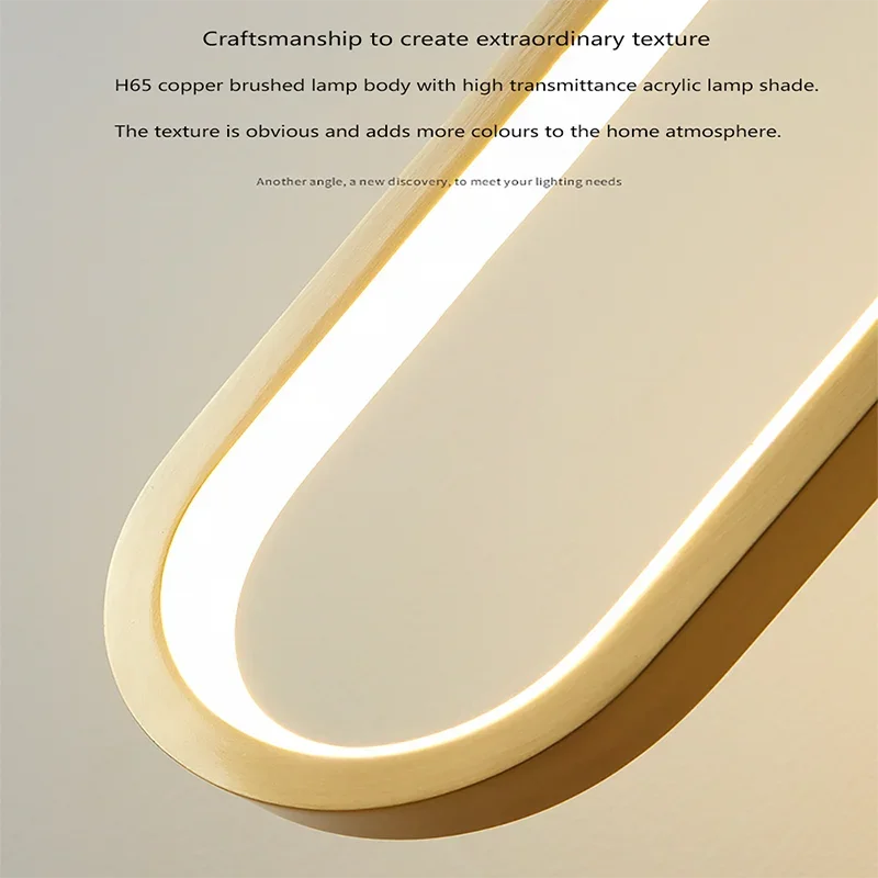 Modern Minimalist LED Pendant Light Lustre Chandelier For Bedroom Restaurant Living Room Gold Hanging Lamps Interior Home Decor 6