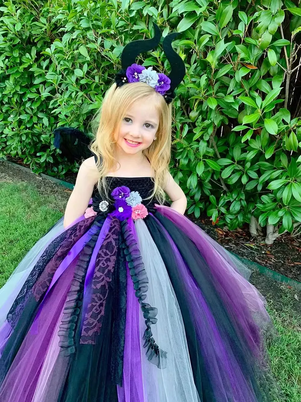 New Children'S Little Witch Play Dress Halloween Girl Black Witch Drop Angel Play Dress Party Witch Garza Tutu Dress Princess