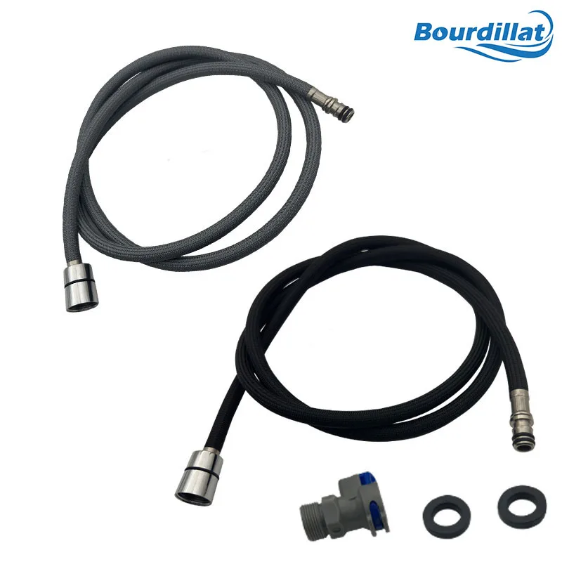 Bourdillat F1/2 M15*1 Replacement Faucet Hose Quick Connect Pull Out Hose Nylon Tube 150cm Kitchen Accessories
