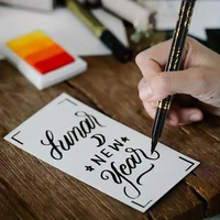 4Pcs/Set Calligraphy Pen Hand Lettering Art Pens Brush Ink Lettering Pens Markers for Writing Drawing Black Ink Pens Art Marker 2