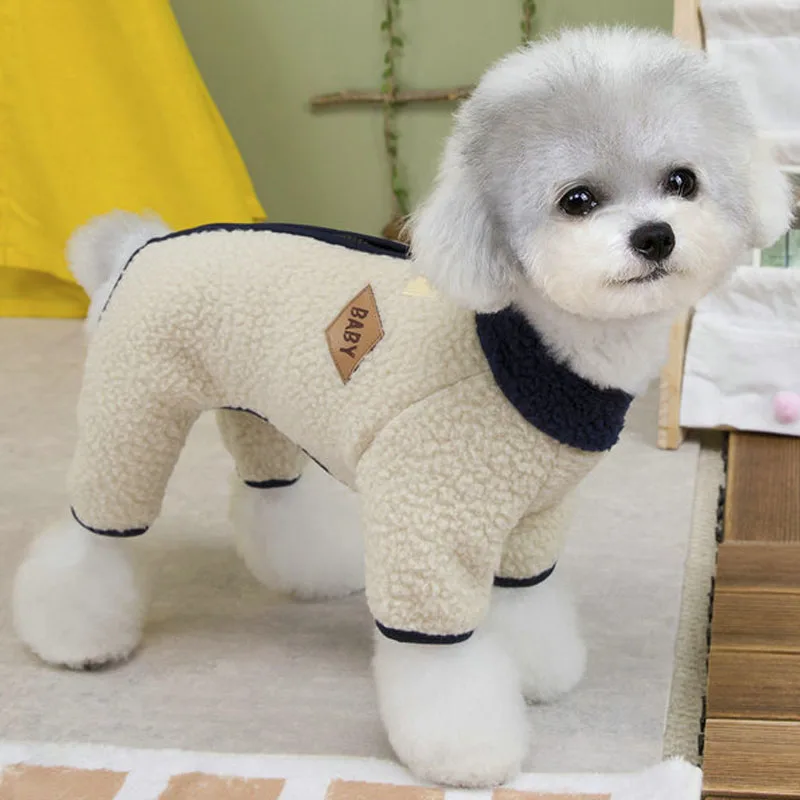 Warme Hundekleidung, Winter-Fleece-Hundekostüm, Anzug mit Reißverschluss, Overall, Pyjama für kleine Hunde, Dackel, Haustierbedarf, XS – Detail 4