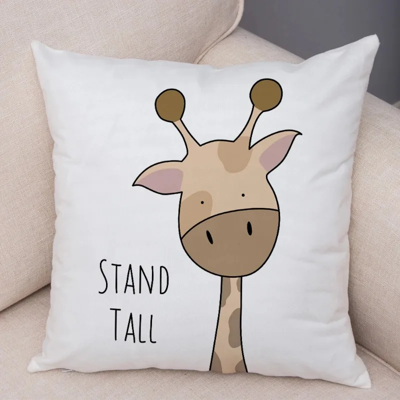 Nordic Zebra Hippo Giraffe Lion Crocodile Pillow Case Decor Animal Cushion Cover for Sofa case  Covers 2