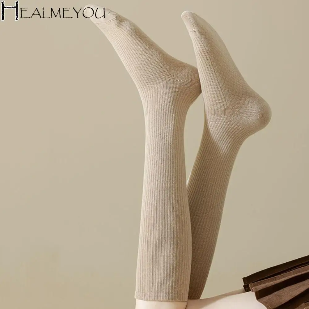 

Носки Женские однотонные до середины икры, эластичные хлопковые носки JK Lolita, студенческие чулочно-носочные изделия