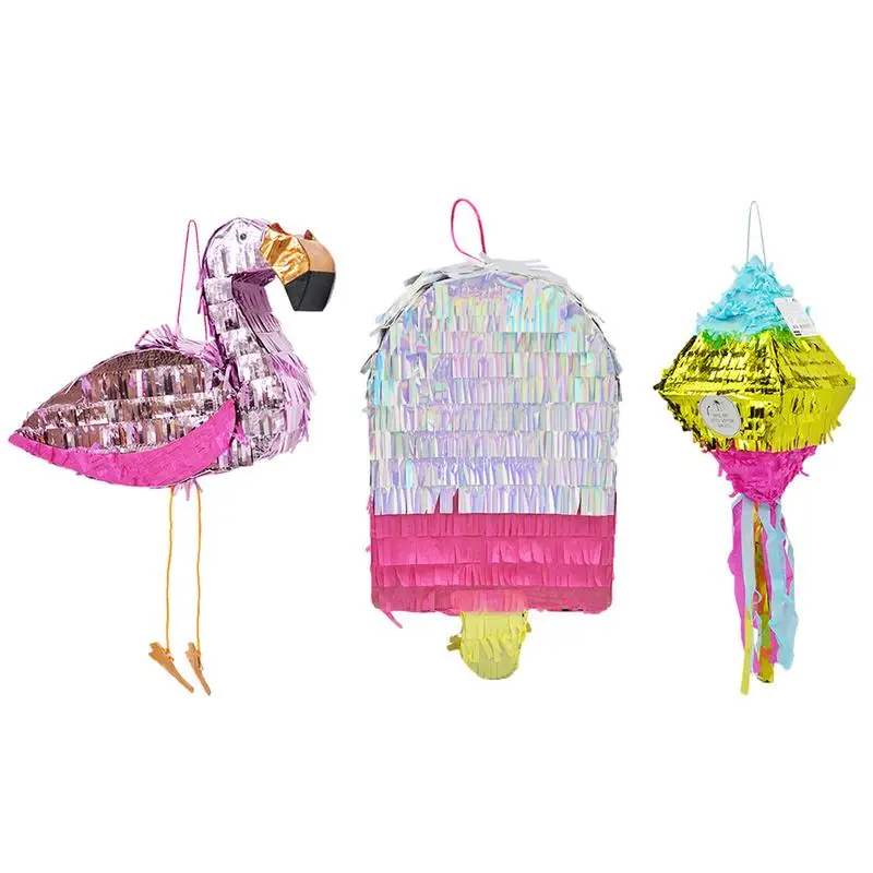 

3 Types Small Colorful Pinata Party Favors For Birthday Party School Anniversary Celebrations Decorations Funny Props