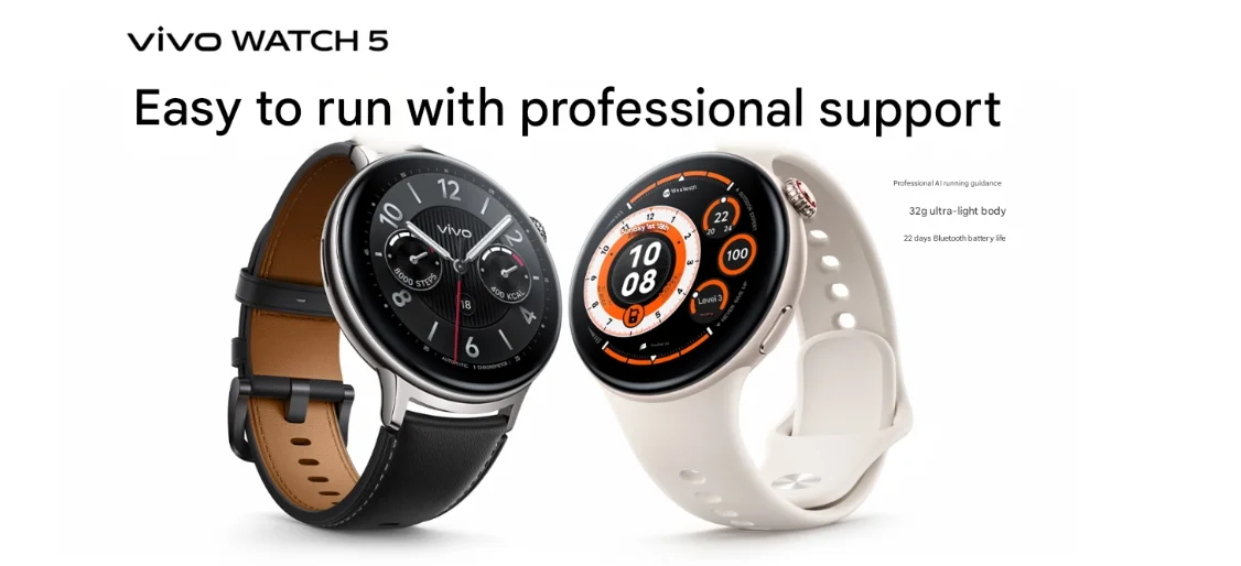 vivo WATCH5 Bluetooth version 1.43 AMOLED 466X466 Smart Watch 32MB RAM 4GB ROM Inches 505mAh Bluetooth5.4 NFC 5ATM blue OS 2.0