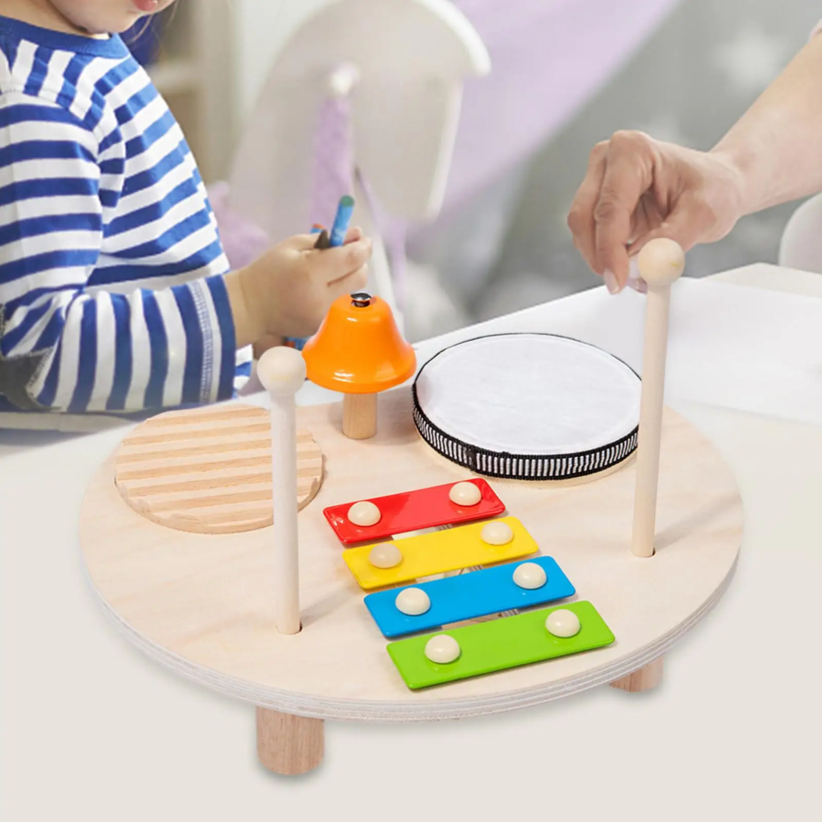 

Kids Drum Set for Baby Montessori Music Instruments Toy for Babies Infants