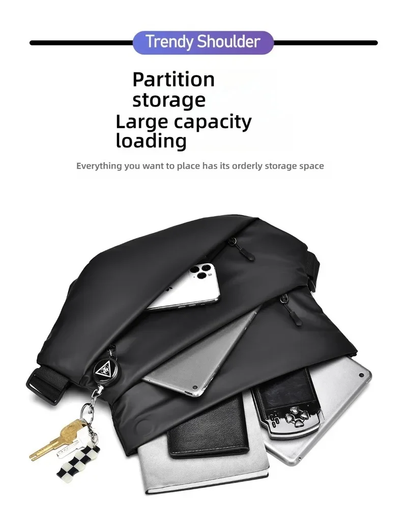 2024 New Fashion Satchel Cool Bag Men Student Shoulder Bag Boy Cycling Backpack Shoulder Crossbody Function Sports Crossbody Bag