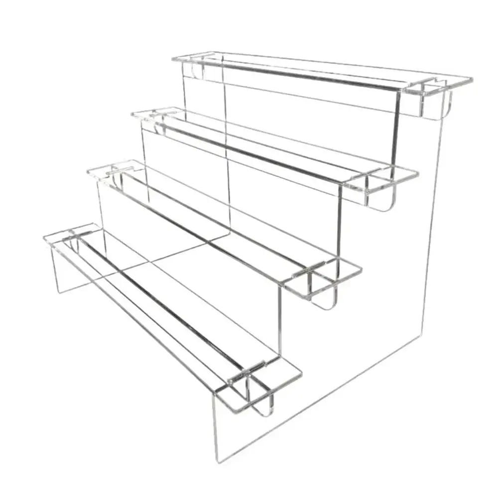 1Sets Acrylic Ladder Display Stand Durable Home Organizer Transparent Storage Rack Adjustable Computer Monitor Model Holder 6