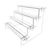 1Sets Acrylic Ladder Display Stand Durable Home Organizer Transparent Storage Rack Adjustable Computer Monitor Model Holder 6