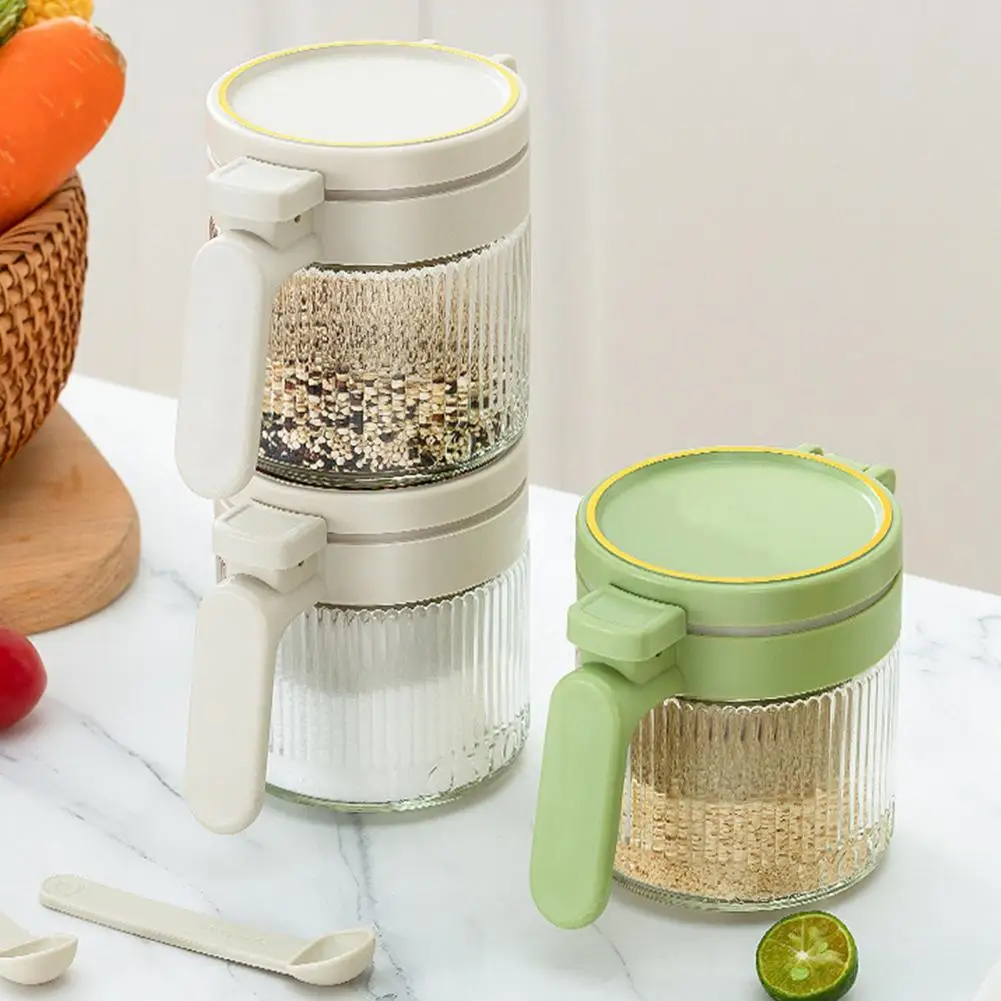 Moisture-isolating Seasoning Jar Capacity Seasoning Jar with Spoon Transparent Dustproof Container for Sugar Salt for Good
