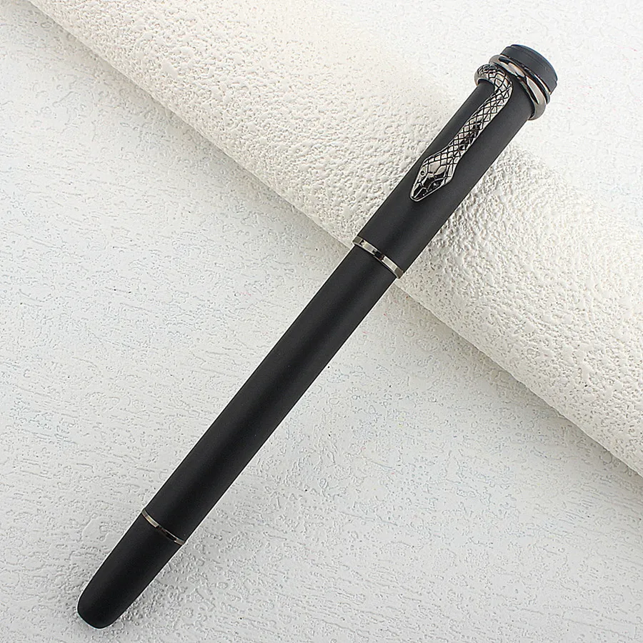 Luxury Metal  Black Metal Fountain Pen Fine Nib 0.5mm / Grey Clip Elegant Business Office Gift Pen 6