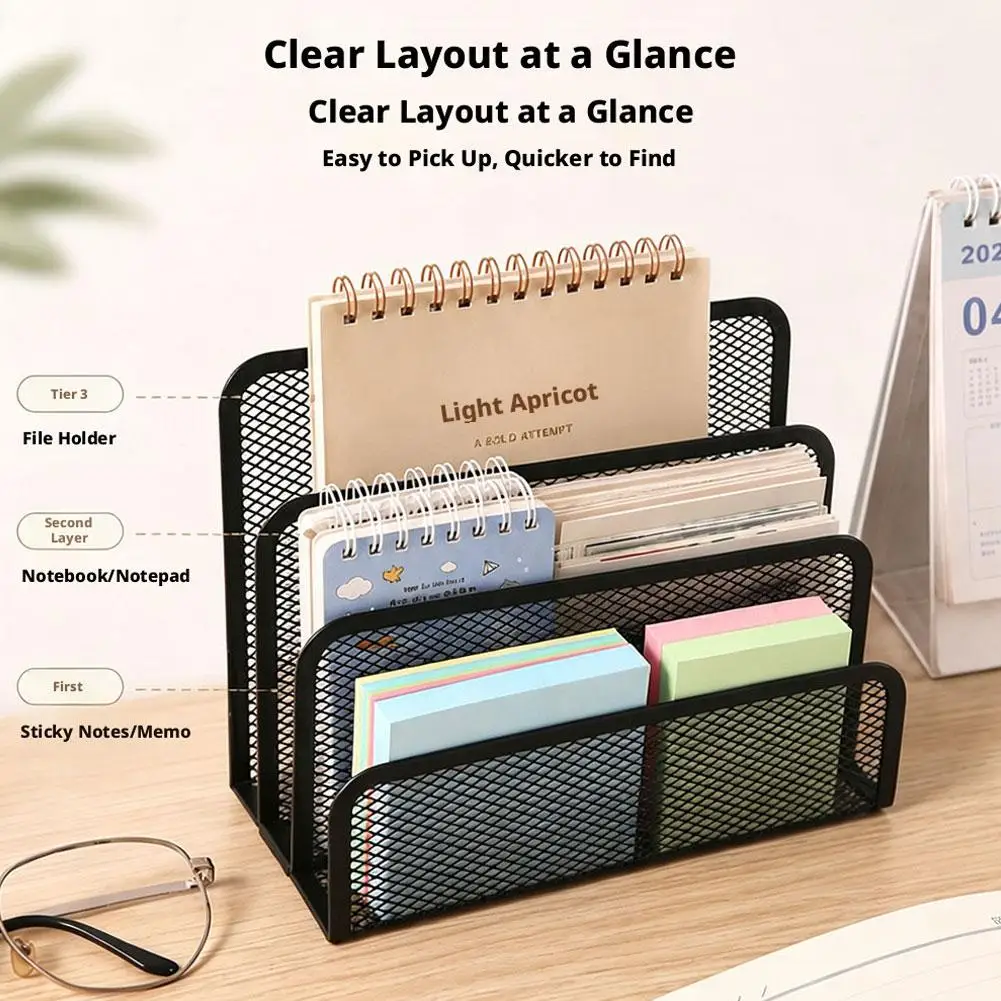Compact Metal Mesh Desk Organizer