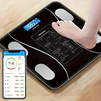 Smart Body Fat Scale Wireless LED Digital Bathroom Weight Scale Body Composition Analyzer Testing Scale 3