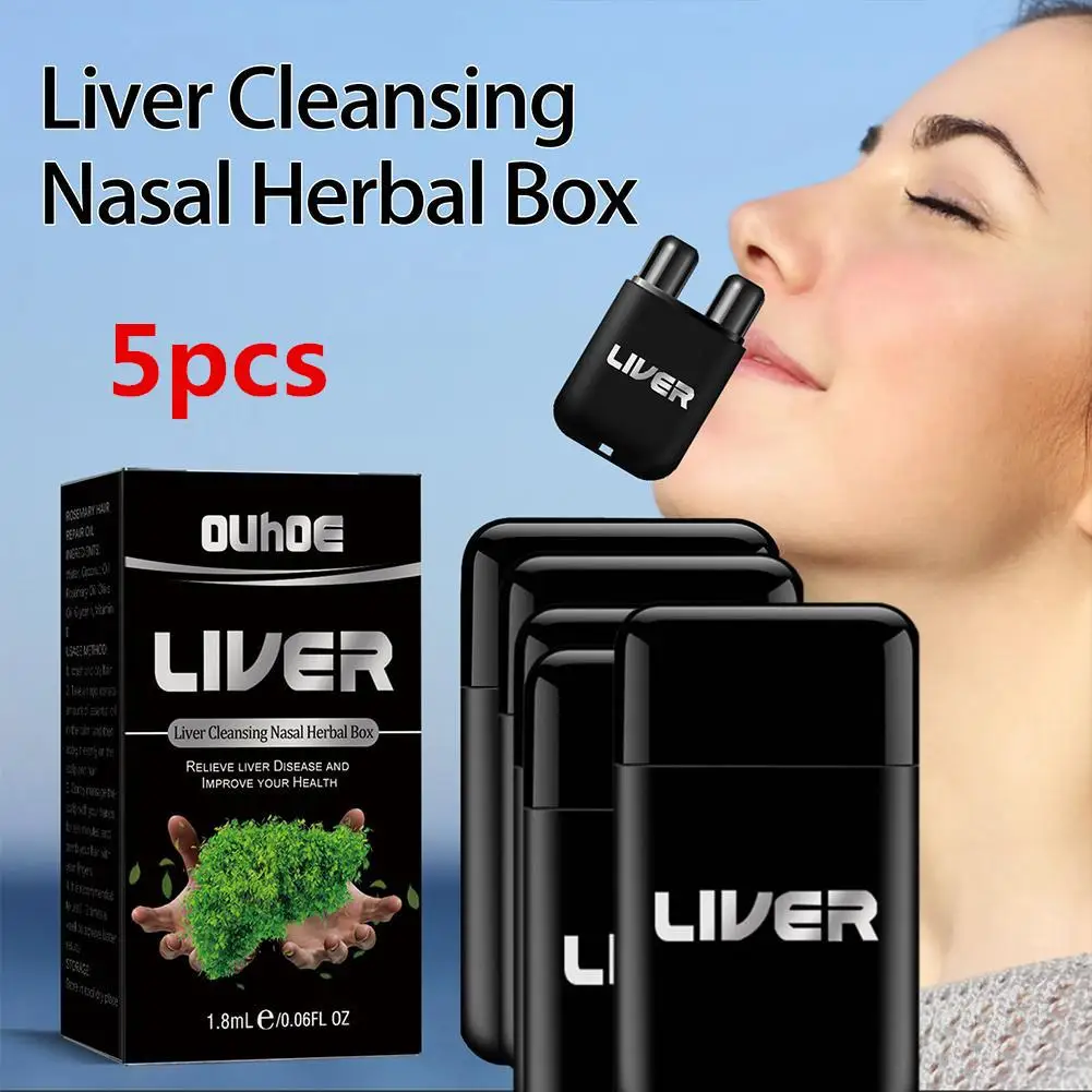 

5pcs Vegan Liver Cleaning Nasal Herbal Box Improve Breathing Treatment Rhinitis Lung Clean Inhaler