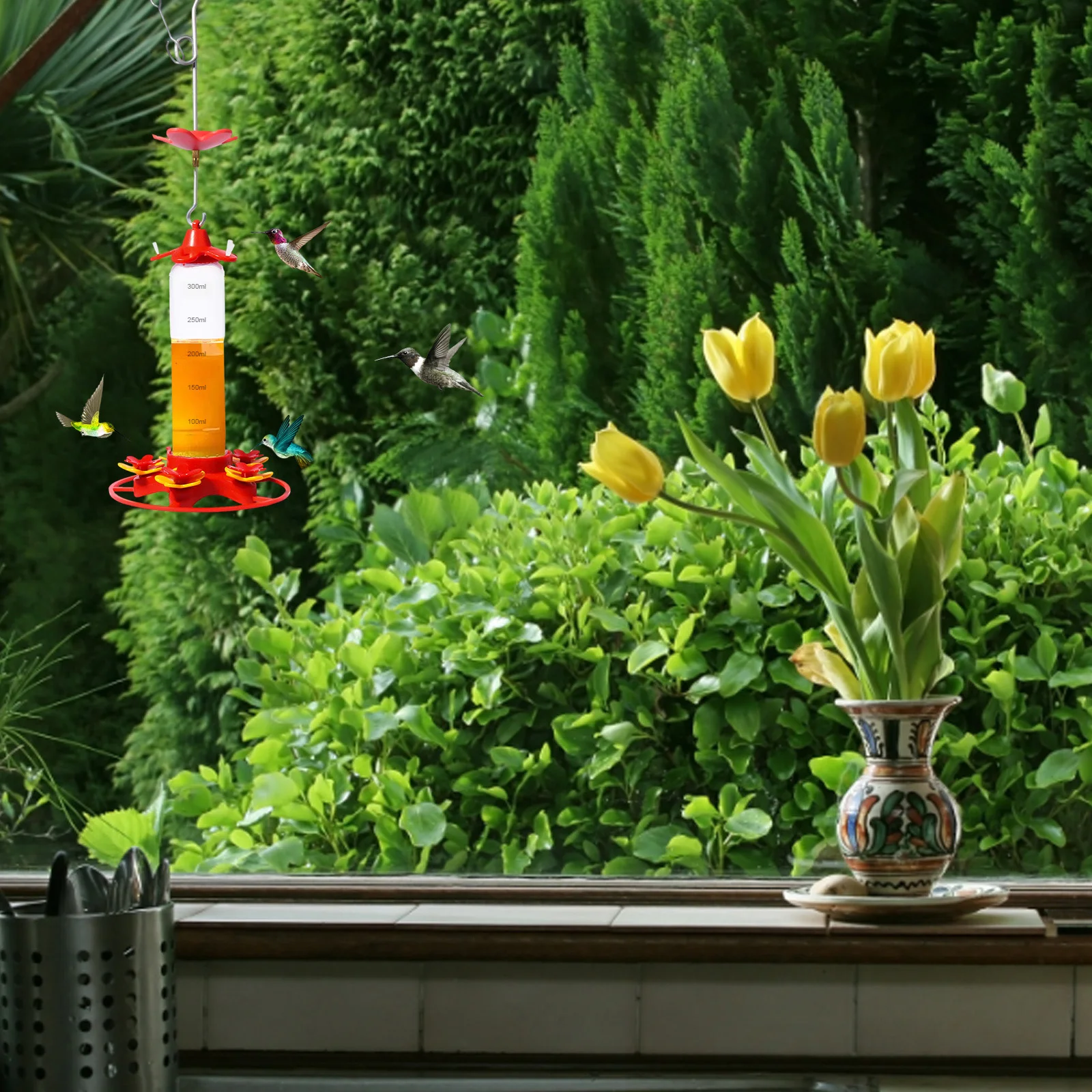 Hummingbird Water Feeder Hanging Honey Water Bird Feeder Anti-ants Leakproof Easy To Clean Outdoor Garden Decoration 6
